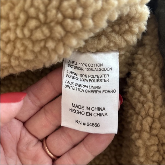 Lee The Workwear Vest Men’s L Green Canvas Sherpa Lined Cotton NWT - Picture 8 of 12